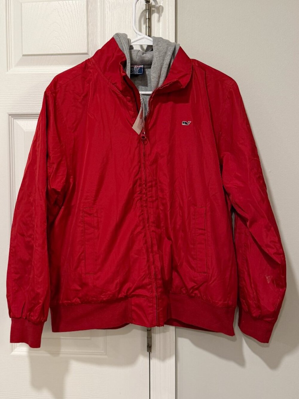 NWT Boy's Vineyard Vines Red Schooner Jacket Windbreaker with Hood Size XL